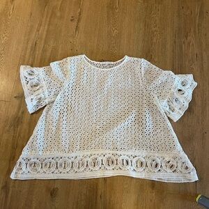 English Factory White Crochet Blouse